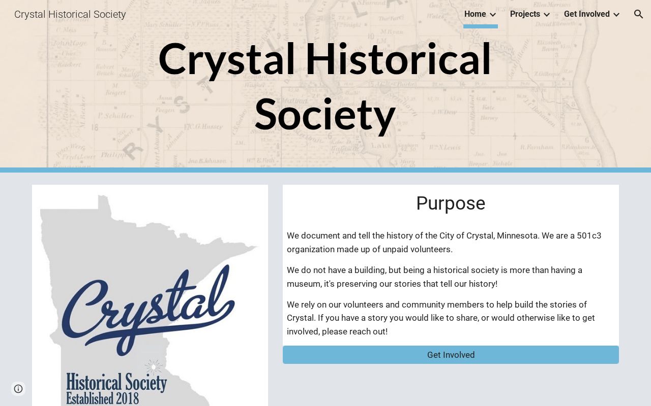 Crystal city directory historical society website and history project